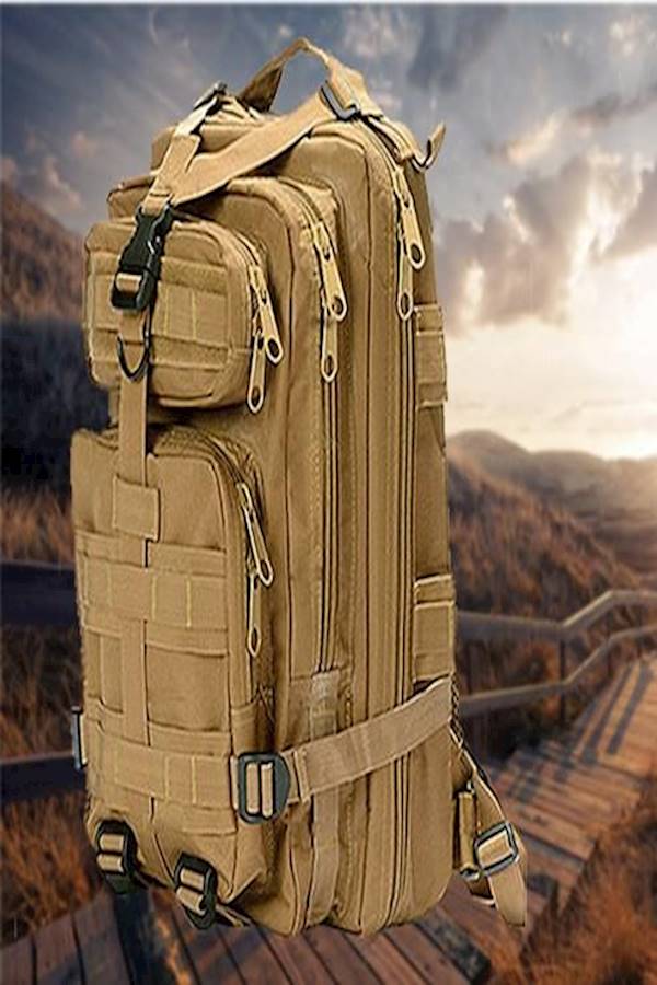 Nylon Hiking Backpack Brown  - Image 2