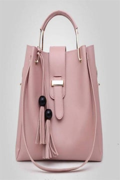 Generic 3-Piece Leather Handbag Set Pink  - Image 3