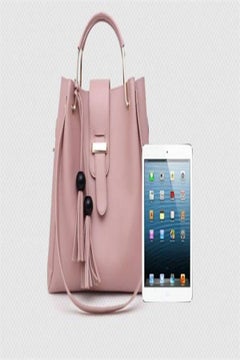 Generic 3-Piece Leather Handbag Set Pink  - Image 4