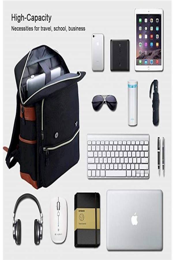 Generic Professional Slim USB Charging Travel Backpack Black/Brown  - Image 4