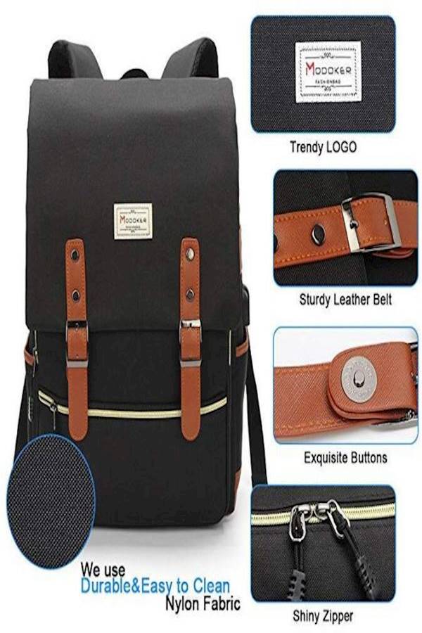 Generic Professional Slim USB Charging Travel Backpack Black/Brown  - Image 5