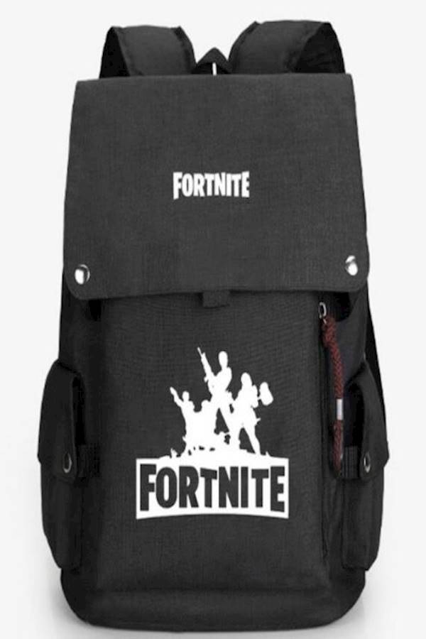 حقيبة ظهر مدرسية لحمل الكتب مطبوع عليها كلمة "Fortnite" أسود
