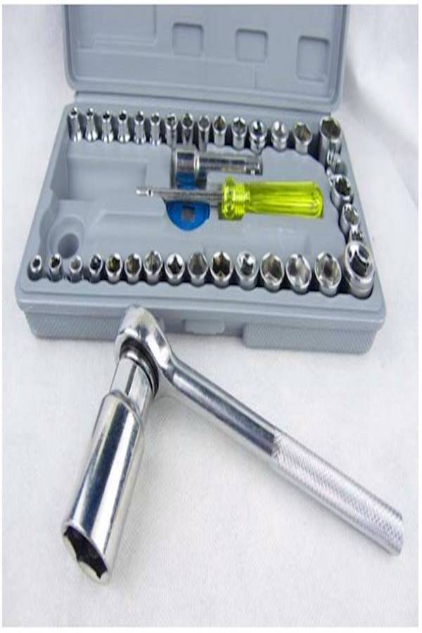 40-Piece Socket Wrench Tool Set Grey 28 x 10 x 7cm