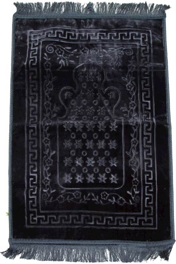 زن سجادة صلاة رمادي/أسود 80x120سم - Image 5