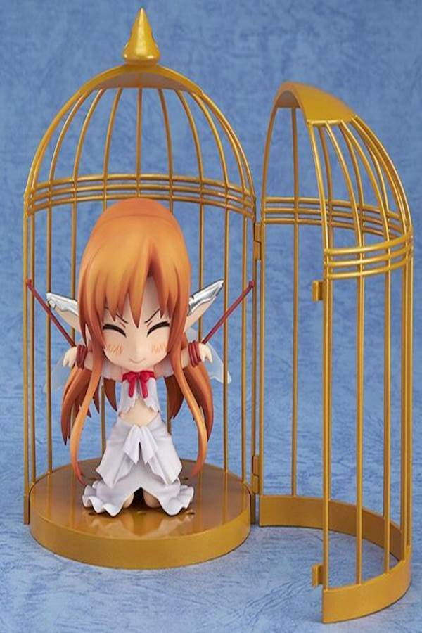 ماركة غير محددة - نموذج للعبة Sword Art Online SAO Yuuki Asuna Titania Ver مع قفص عصافير 10سم - Image 1