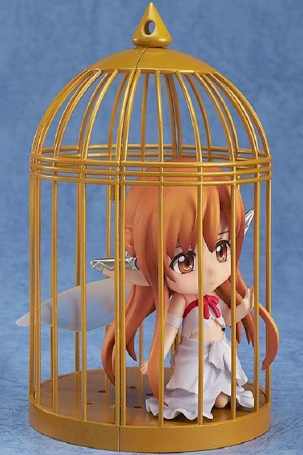 ماركة غير محددة - نموذج للعبة Sword Art Online SAO Yuuki Asuna Titania Ver مع قفص عصافير 10سم - Image 1
