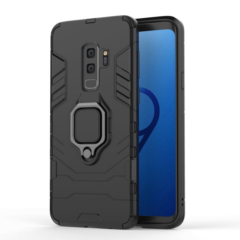 Anti-Fall Ring Bracket Full Package Armor Phone Case Cover For Samsung Galaxy S9 Plus Black - Image 4