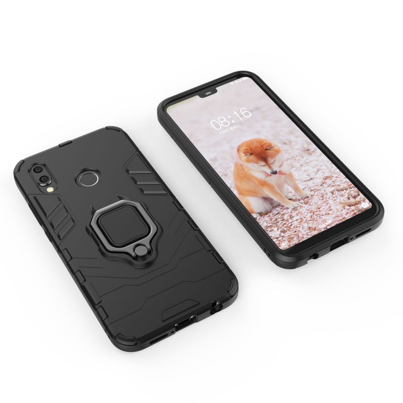 Anti-Fall Ring Bracket Full Package Armor Phone Case Cover For Huawei P-Smart 2019 Black  - Image 3