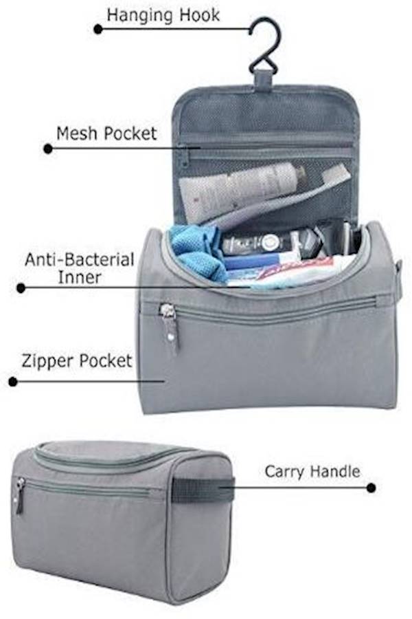 Generic Travel Toiletry Bag Grey  - Image 2