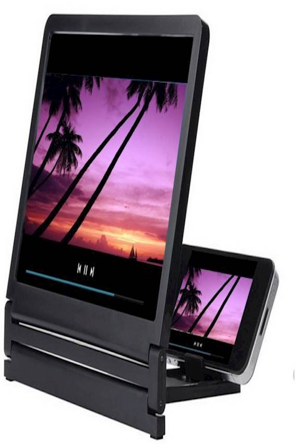 Generic - Mobile Phone Enlarge Screen Display Stand Magnifier For Phone [Black Color] - Image 1