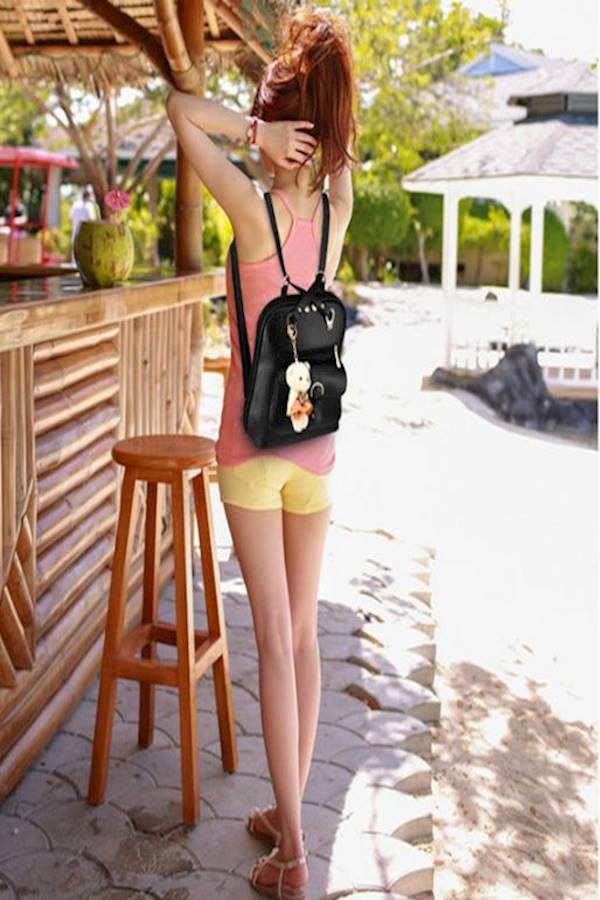 حقيبة ظهر بتصميم مميز أسود - Image 2