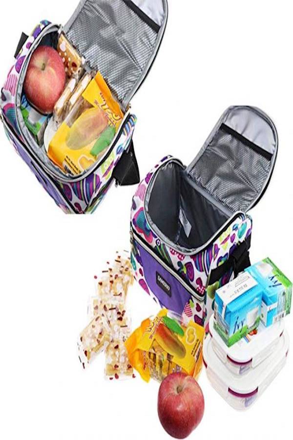 Samerio Insulated Lunch Bag White/Purple/Pink  - Image 2