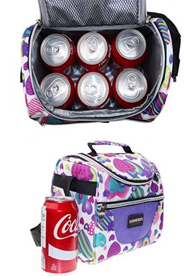 Samerio Insulated Lunch Bag White/Purple/Pink  - Image 3