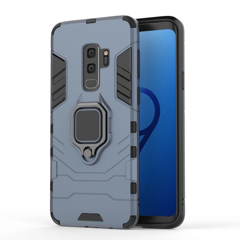 Anti-Fall Ring Bracket Full Package Armor Phone Case Cover For Samsung Galaxy S9 Blue - Image 3