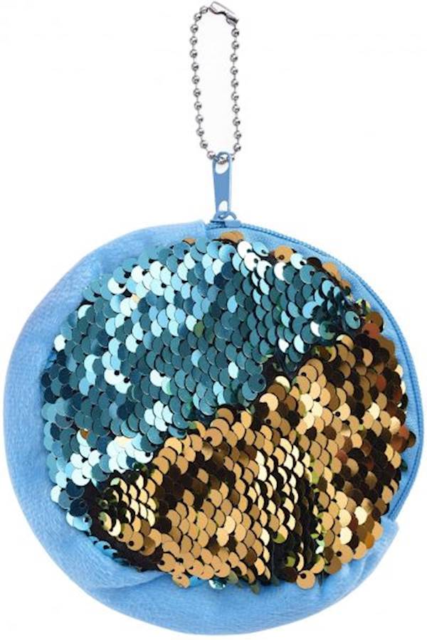 Sequined Coin Purse With Tassel Blue - Image 2