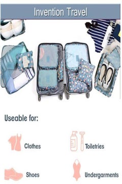 Generic 6-Piece Travel Packing Pouch Set Blue/Pink/Beige  - Image 2