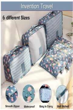 Generic 6-Piece Travel Packing Pouch Set Blue/Pink/Beige  - Image 3