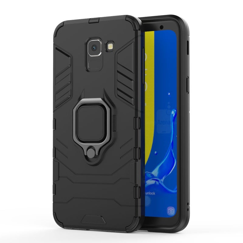 Anti-Fall Ring Bracket Full Package Armor Phone Case Cover For Samsung Galaxy A5 2018 Black  - Image 3