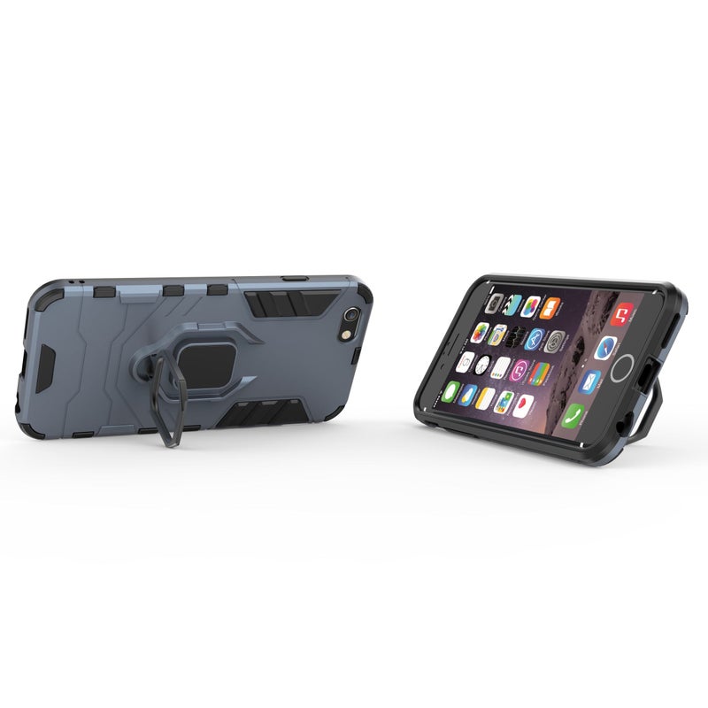 iPhone 5 Anti-Fall Ring Bracket Full Package Armor Phone Case Full Package Armor Blue  - Image 3