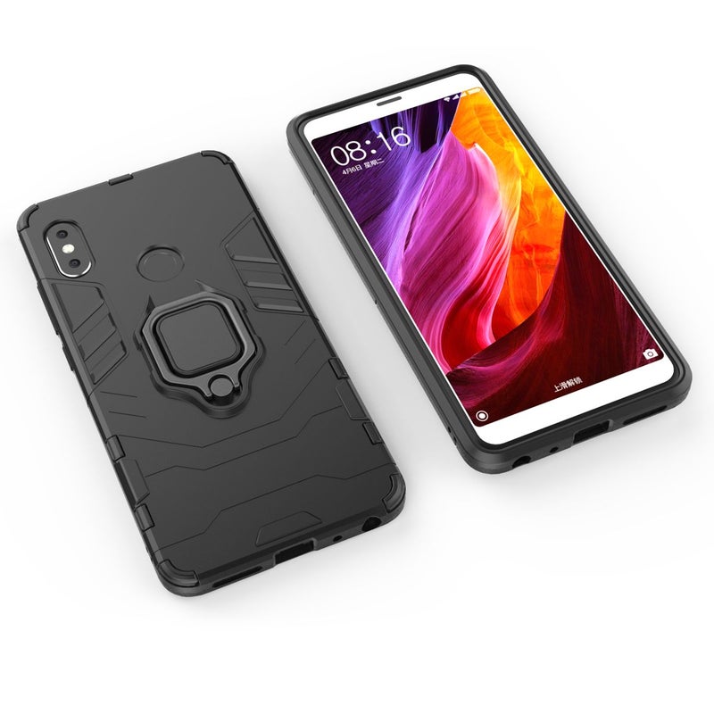 Anti-Fall Ring Bracket Full Package Armor Phone Case Cover For Xiaomi Mi A2 Lite Black - Image 3