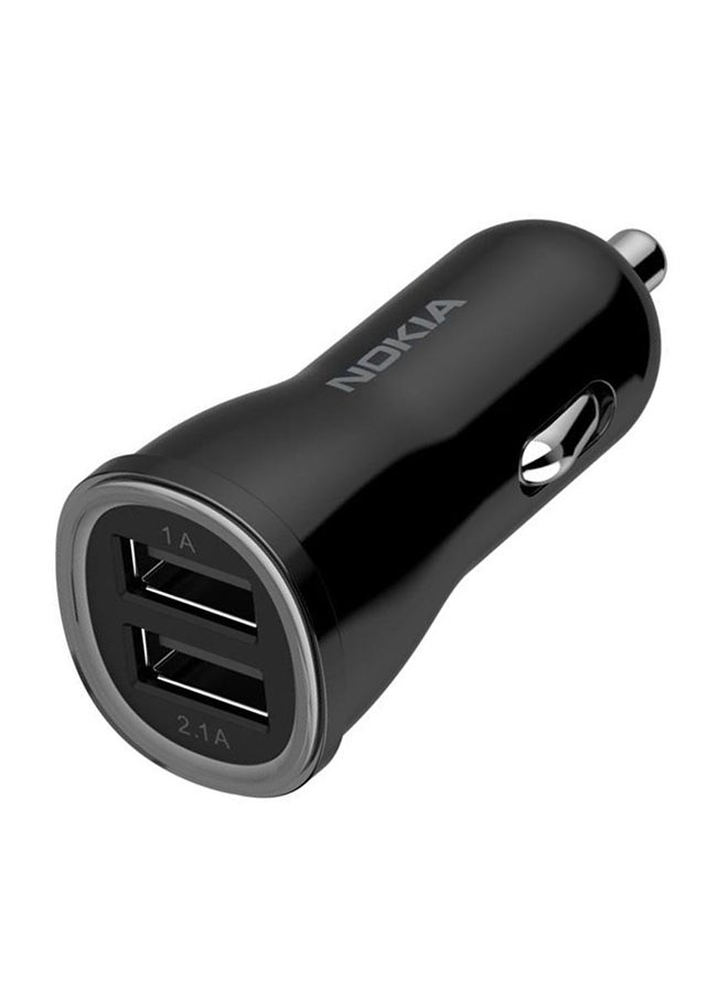 NOKIA 2-Port USB 5V Car Charger Black - Image 1