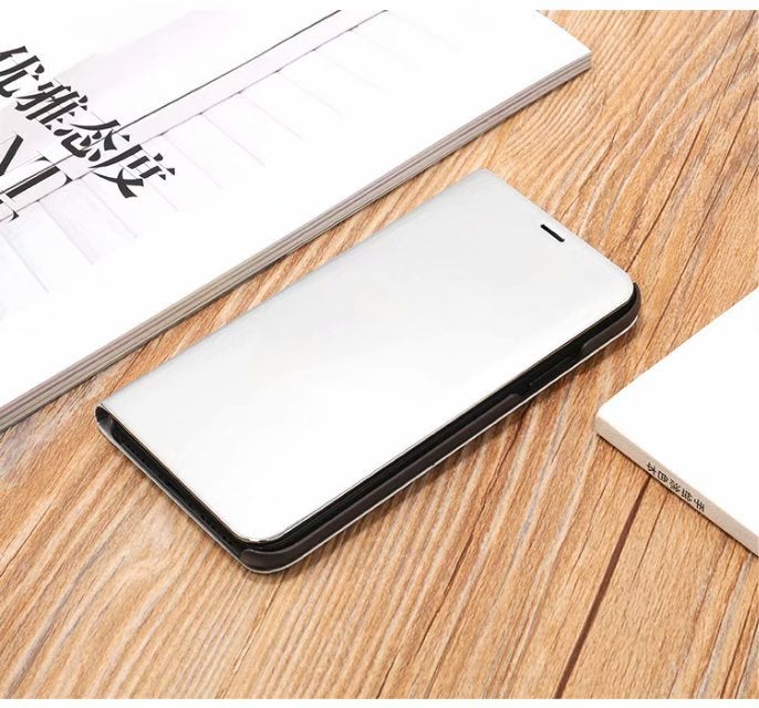 Ultra-Thin Translucent View Mirror Flip Electroplate Stand Case Cover For Huawei P30 Pro White - Image 2