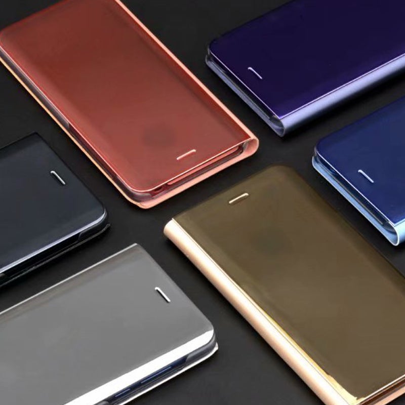 Ultra-Thin Translucent View Mirror Flip Electroplate Stand Case Cover For Huawei P30 Pro White - Image 3