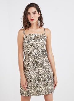 Jacquard Belted Mini Dress Multicolour