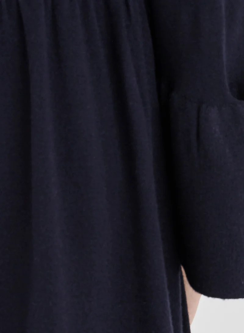 LOST INK Flared Sleeve Dress Navy