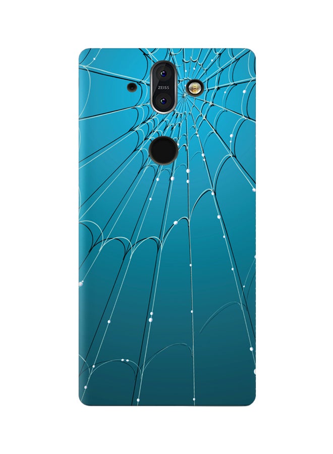 AMC DESIGN - Amc Design Nokia 8 Sirocco Tpu Silicone Case With Blue Spider Web Pattern Multicolor - Image 1