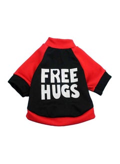 Bluelans Puppy Dog Free Hugs Funny Letters Print T-Shirt Casual Pet Clothes Apparel Top Red/Black 