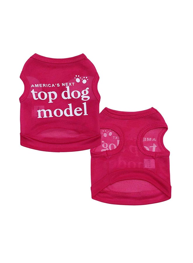 بلولانز فيست بدون أكمام بتصميم رياضي عصري وطبعة أحرف مناسب للكلاب والحيوانات الأليفة في فصل الصيف وردة حمراء