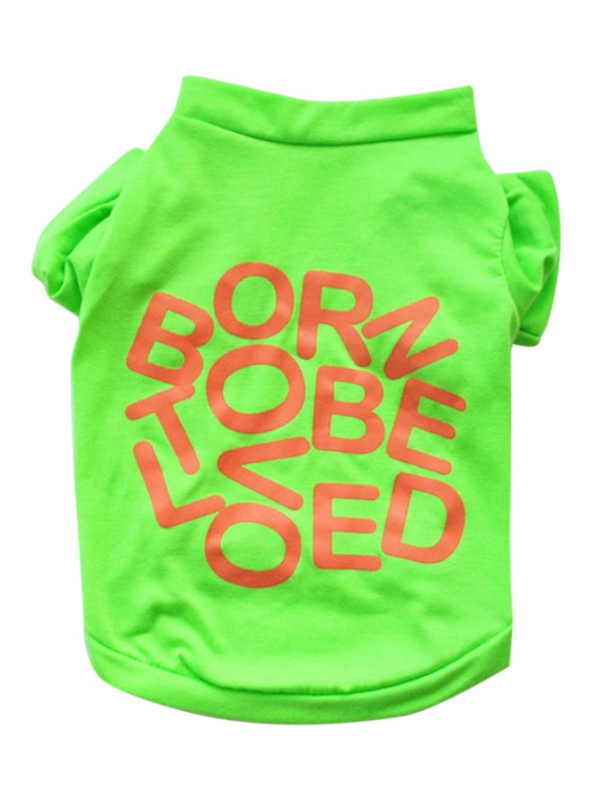 Bluelans Born To Be Loved Letter Print Summer Short Sleeve Pet T-Shirt Casual Dog Tee Top Green 
