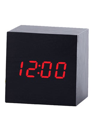 ساعة مكتبية مكعبة الشكل مزودة بإضاءة LED أسود 6.2 x 6.2سم - v1556110473/N23948127A_1