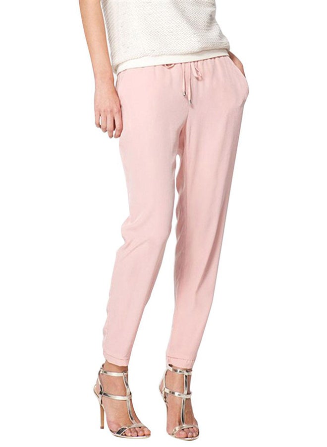 Solid Straight Fit Pant Pink  - Image 1