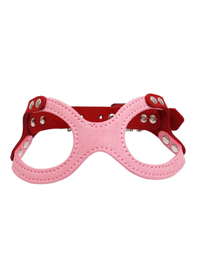 بلولانز لجام صغير قابل للتعديل مزود برباط للصدر من الجلد الصناعي للكلاب وردي/أحمر