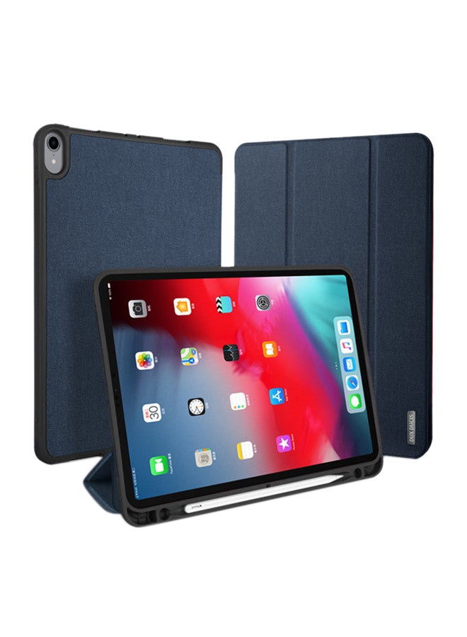 دوكس دوتشيز غطاء حماية قلاب واقٍ داكس دوكيس مع فتحة للقلم لجهاز أبل آيباد برو 11 أزرق