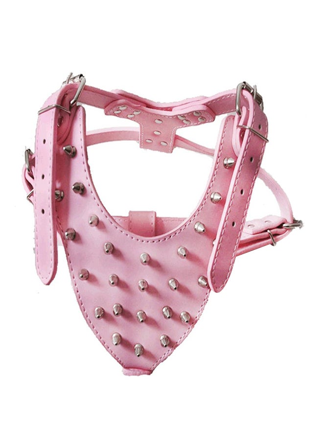 Bluelans Cool Studded Rivets Adjustable Faux Leather Pet Dog Puppy Straps Vest Decor Pink