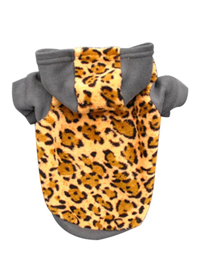 Bluelans Cute Hoodie Leopard Print Short Sleeve Puppy Dog Pet Winter Warm Velvet Clothes Multicolour - Image 1