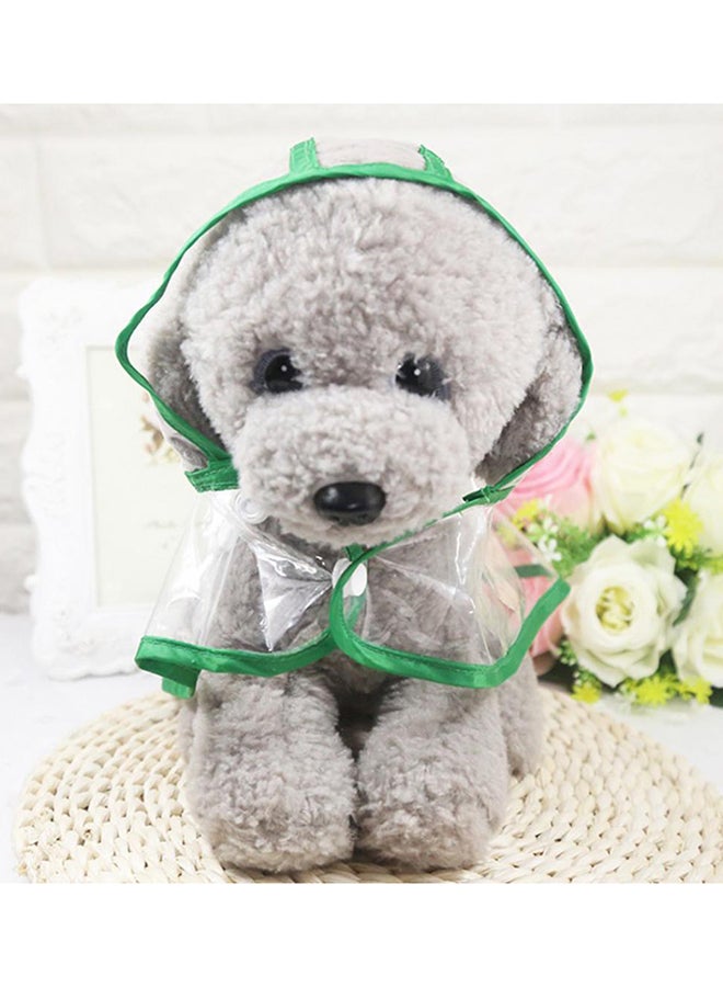 Transparent Raincoat Pet Dog Cat Rainproof Waterproof Jacket Hooded Rainwear Green/Clear