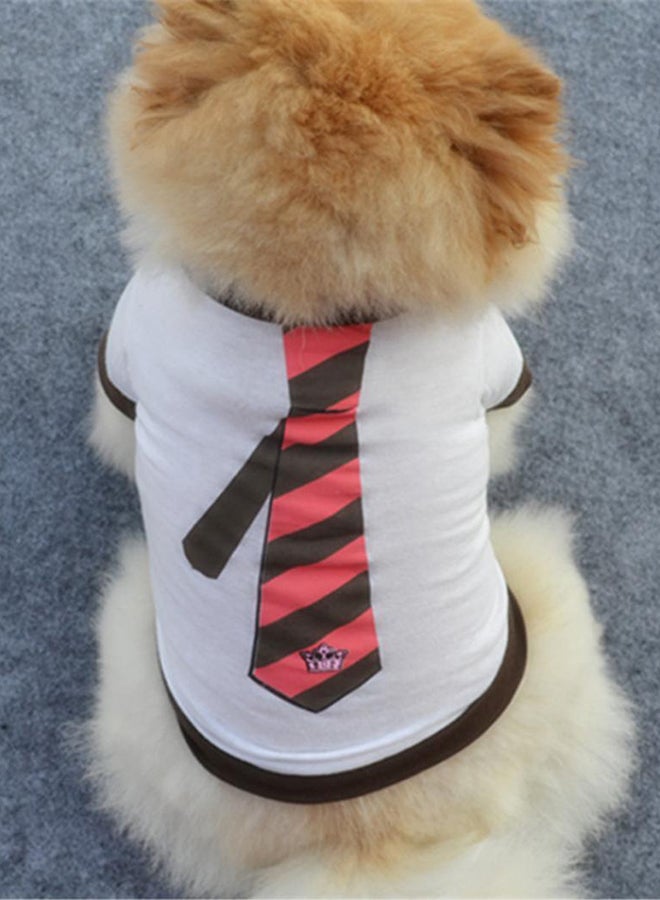 Cute Pet Clothes Summer Tie Print T-Shirt Short Sleeve Casual Dog Apparel White/Black/Red