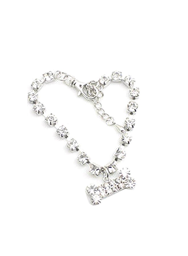 Bluelans Cute Bone Heart Pendant Rhinestone Decor Necklace Collar for Puppy Dog Cat Pet Clear 