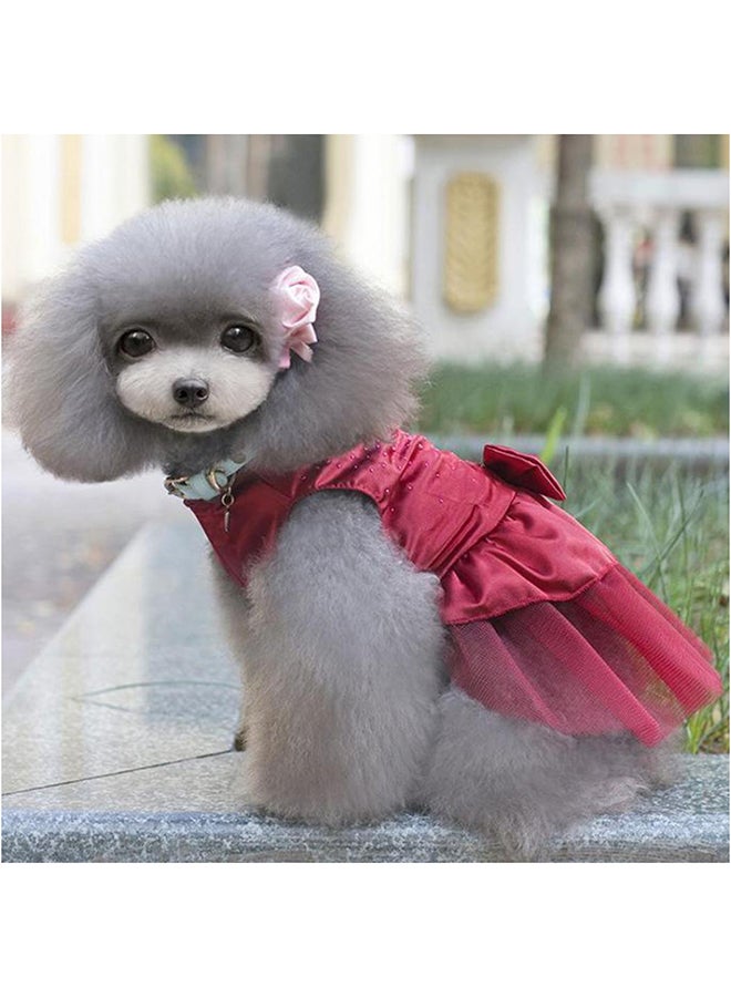 Bluelans Dog Female Bowknot Tutu Dress Skirt Pet Puppy Princess Costume Apparel Clothes 