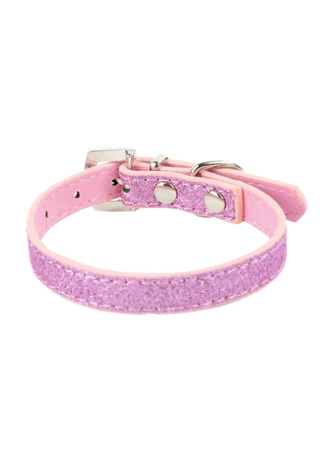 Bluelans Shining Pet Dog Collar with Rhinestone Heart Pendant Puppy Choker Necklace Pink 