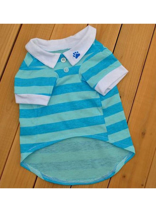 Bluelans Cute Dog Puppy Summer T-Shirt Pet Striped Shirt Tee Clothes Costume Blue 