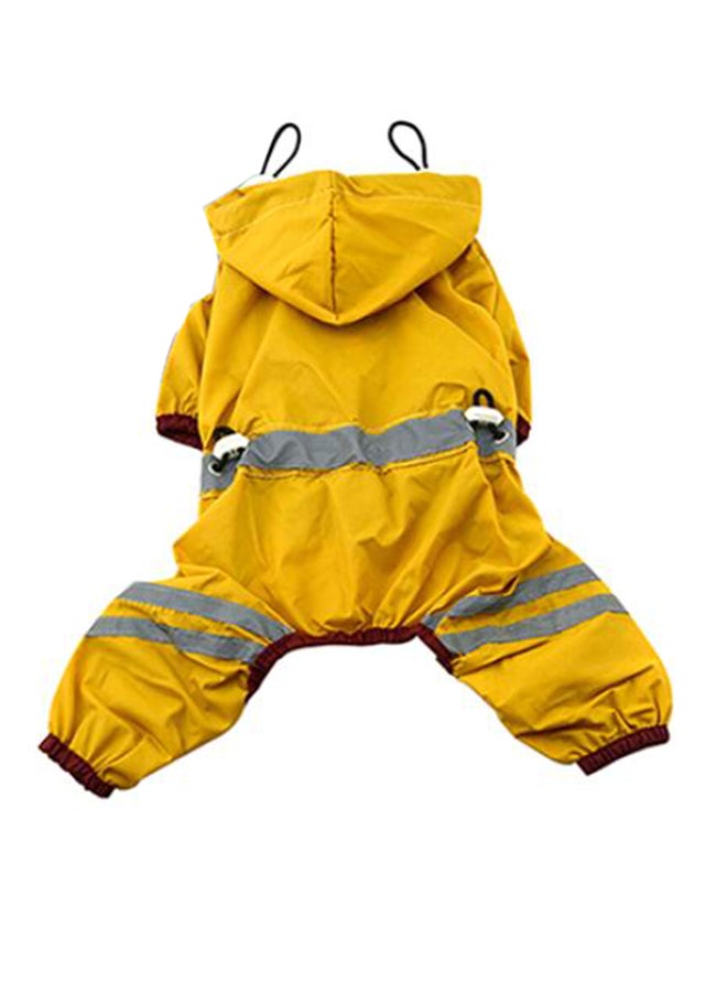 Puppy Pet Dog Glisten Raincoat Bar Hoody Waterproof Jacket Coat Apparel Costume Yellow
