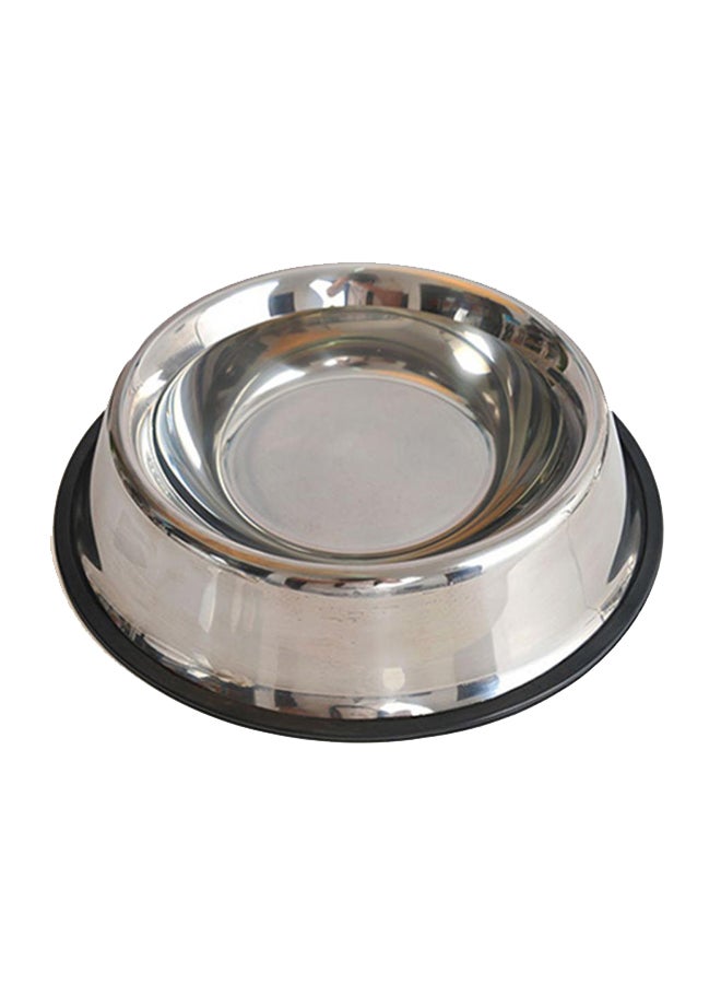 بلولانز وعاء للماء والطعام غير قابل للانزلاق ومصنوع من الإستانلس ستيل للحيوانات الأليفة أسود/ فضي