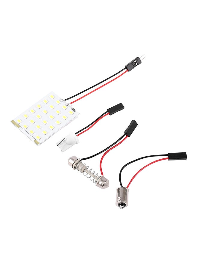 12V LED Car Interior Light Panel Auto Lamp Bulb With 3 Adapters White