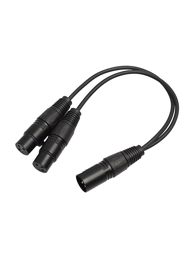 3-Pin XLR Male To Pin XLR Female Audio Adapter Black