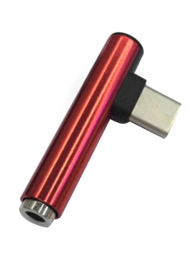 Generic Type C Earphone Adapter Red 